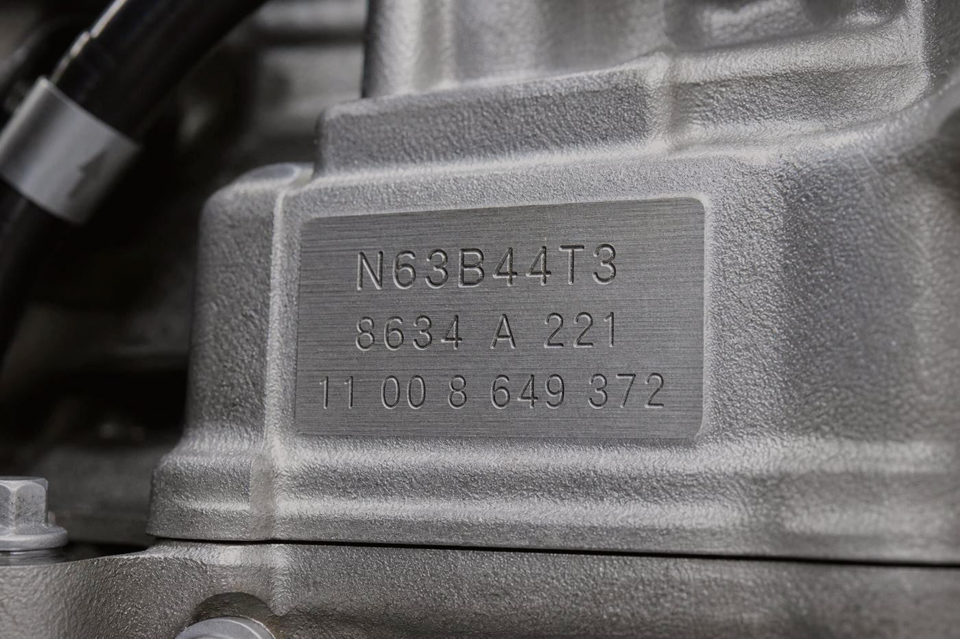 Engine stamp close-up